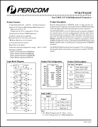 PI74LPT2Q245S datasheet: Fast CMOS 3.3V 8-bit bidirectional transceiver PI74LPT2Q245S