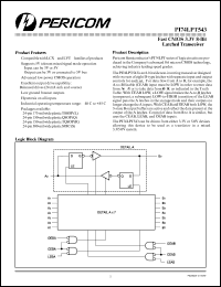 PI74LPT543Q datasheet: Fast CMOS 3.3V 8-bit latched transceiver PI74LPT543Q