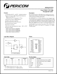 PI74LPT573L datasheet: Fast CMOS 3.3V 8-bit transparent latch PI74LPT573L