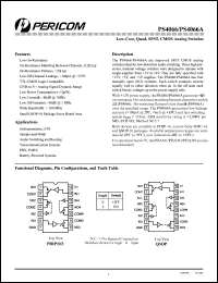 PS4066CEE datasheet: Low-cost, quad, SPST, CMOS analog switch PS4066CEE