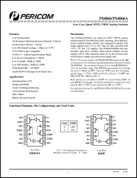 PS4066ACPD datasheet: Low-cost, quad, SPST, CMOS analog switch PS4066ACPD