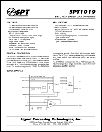 SPT1019AIN datasheet: 8-bit, high speed D/A converter SPT1019AIN