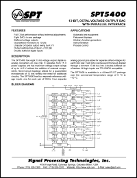 SPT5400SCP datasheet: 13-bit, octal voltage-output DAC with parallel interface SPT5400SCP