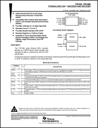 TIR1000PS datasheet:  STANDALONE IRDA ENCODER & DECODER TIR1000PS