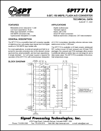 SPT7710BIJ datasheet: 8-bit, 150 MSPS, flash A/D converter SPT7710BIJ