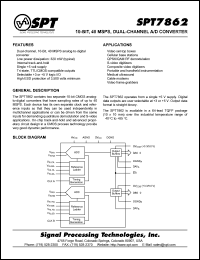 SPT7862SIT datasheet: 10-bit, 40 MSPS dual-channel A/D converter SPT7862SIT