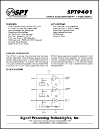 SPT9401CR datasheet: Triple video driver with with RGB output SPT9401CR