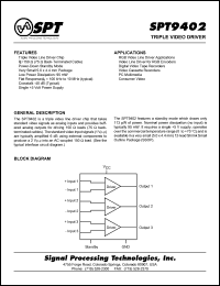 SPT9402SCR datasheet: Triple video driver SPT9402SCR