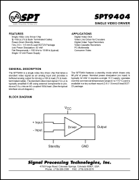 SPT9404SCL datasheet: Single video driver SPT9404SCL