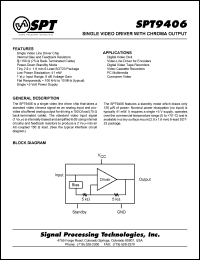 SPT9406SCL datasheet: Single video driver with chroma output SPT9406SCL