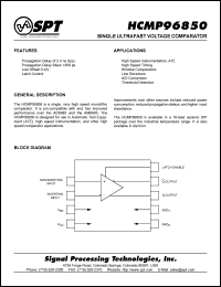 HCMP9650SID datasheet: Single ultrafast voltage comparator HCMP9650SID