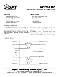 SPT9687SIC datasheet: Dual ultrafast voltage comparator SPT9687SIC