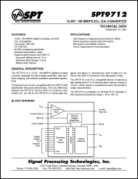 SPT9712AIP datasheet: 12-bit, 100 MWPS ECL D/A converter SPT9712AIP