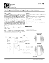 ICS1572M-101 datasheet: User programmable differential output graphics clock generator ICS1572M-101