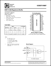 ICSSSTV16857G-T datasheet: DDR 14-bit registered buffer ICSSSTV16857G-T