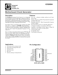ICS2694M datasheet: Motherboard clock generator ICS2694M