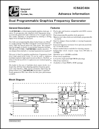 GSP82C404M datasheet: Dual programmable graphics frequency generator GSP82C404M