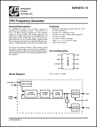 ICS9107C-13C308 datasheet: CPU frequency generator ICS9107C-13C308
