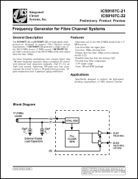 ICS9107C-22CS08 datasheet: Frequency generator for fible channel system ICS9107C-22CS08