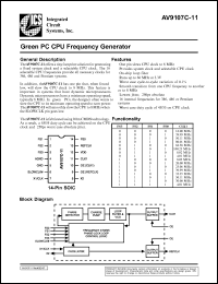 AV9107C-11 datasheet: Green PC CPU frequency generator AV9107C-11