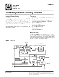 AV9110-02CS14 datasheet: Serially programmable frequency generator AV9110-02CS14