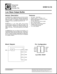 ICS9112G-16-T datasheet: Low skew output buffer ICS9112G-16-T