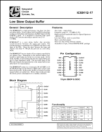 ICS9112M-17-T datasheet: Low skew output buffer ICS9112M-17-T