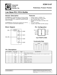 ICS9112M-27-T datasheet: Low skew PCI/PCI-X buffer ICS9112M-27-T