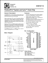 ICS9147F-12 datasheet: Pentium/PRO system and cyrix clock chip ICS9147F-12