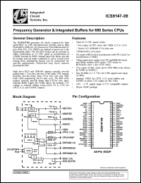 ICS9147F-22 datasheet: Pentium/PRO system and cyrix clock chip ICS9147F-22