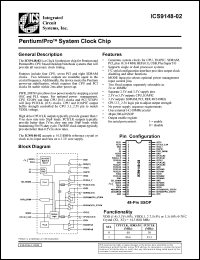 ICS9148F-02 datasheet: Pentium/PRO system  clock chip ICS9148F-02