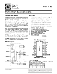 ICS9148F-12 datasheet: Pentium/PRO system  clock chip ICS9148F-12