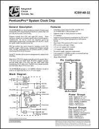 ICS9148F-32 datasheet: Pentium/PRO system clock chip ICS9148F-32