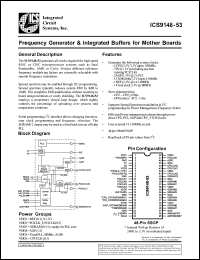ICS9148F-53 datasheet: Frequency generator and integrated buffers for mother board ICS9148F-53