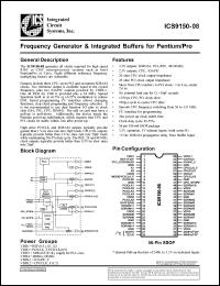 ICS9150F-08 datasheet: Frequency generator and integrated buffers for Pentium/PRO ICS9150F-08