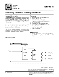 ICS9158-04M datasheet: Frequency generator and integrated buffer ICS9158-04M