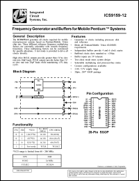 ICS9159F-12 datasheet: Frequency generator and buffers for mobile Pentium  system ICS9159F-12