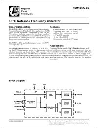 AV9154A-60CS16 datasheet: OPTi notebook frequency generator AV9154A-60CS16