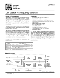 AV9155-36N20 datasheet: Low-cost 20-pin frequency generator AV9155-36N20