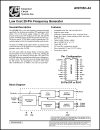 AV9155C-44CW20 datasheet: Low-cost 20-pin frequency generator AV9155C-44CW20