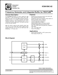 ICS9159C-02CW28 datasheet: Frequency generator and integrated buffer for Pentium ICS9159C-02CW28