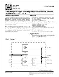 ICS9169M-01 datasheet: Frequency generator and integrated buffers for Intel Pentium and Pentium PRO ICS9169M-01