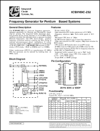 ICS9169CM-22 datasheet: Frequency generator for Pentium based system ICS9169CM-22