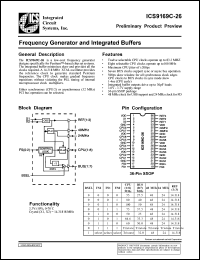 ICS9169CF-26 datasheet: Frequency generator and integrated buffer ICS9169CF-26