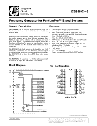 ICS9169CF-46 datasheet: Frequency generator for Pentium PRO based system ICS9169CF-46