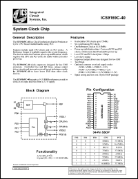 ICS9169CF-40 datasheet: System clock chip ICS9169CF-40