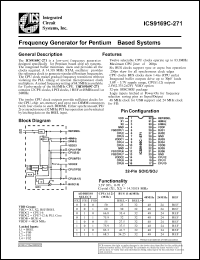ICS9169CM-271 datasheet: Frequency generator for Pentium based system ICS9169CM-271