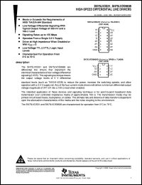 SN75LVDS31DR datasheet:  QUAD HIGH-SPEED DIFFERENTIAL DRIVERS SN75LVDS31DR