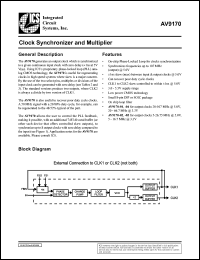 AV9170-02CS08 datasheet: Clock synchronizer and multiplier AV9170-02CS08