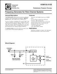 ICS9112M-31 datasheet: Frequency generator for fible channel system ICS9112M-31